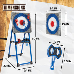 Deluxe Steel Frame Axe Throw Target Game Set – 8 Foam Axes, Indoor/Outdoor Use