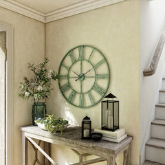 Modern Round Metal Wall Clock, Decorative Circular Hanging Clock for Living Room, Bedroom and Office