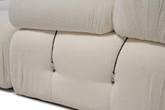 Bubble Beige L1 Ecksofa - Weiss