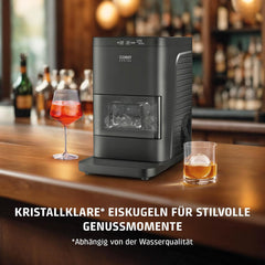 CASO IceBall Pro Eiskugelbereiter mit Kompressor - Kristallklare Eiskugeln 50-55 mm, 2 Kugeln/Stunde, 1,3 l Wassertank, Selbstreinigung, LED-Anzeige,