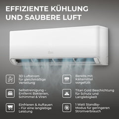 Kältebringer A+++ R290 Split Klimaanlage 12000 BTU (3,7 kW) - mit Heizfunktion, WiFi & App, bis 60m², sehr leise, 5m Kupferleitung, Kältemittel R290,
