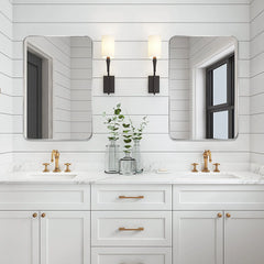 Wall Mirror Vanity Mirror, Bathroom Mirror with Rounded Corners, 1 Piece