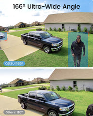 Wireless Outdoor Security Camera System – 2K HD, 166° Wide Angle, 100% Wire-Free, No Monthly Fees