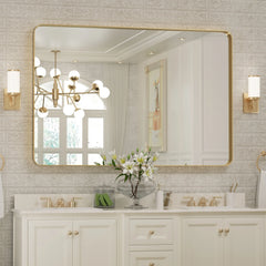 Wall Mirror Vanity Mirror, Bathroom Mirror with Rounded Corners, 1 Piece