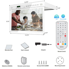 15.6" Smart Under Cabinet TV-White Kitchen TV