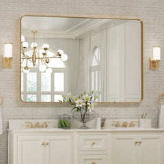 Wall Mirror Vanity Mirror, Bathroom Mirror with Rounded Corners, 1 Piece