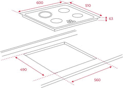 TEKA Placa Vitrocerámica 60 cm, 3 Fuegos, Touch Control, Función Stop & Go, Indicador de Calor Residual, Modelo TB 6315