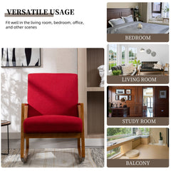 Upholstered Tall Back Rocking Chair, Smooth Gliding Accent Armchair for Comfortable Living Room Seating