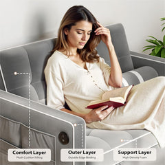 3-in-1 Convertible Sleeper Sofa Bed