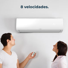 Cecotec Aire Acondicionado Split AirClima 9000 Smartfresh. 9000 BTU, Motor DC, Bomba de Calor, Mando a distancia, Pantalla LED, Sistema Inverter, 5