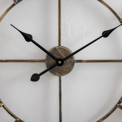 Modern Round Metal Wall Clock, Decorative Circular Hanging Clock for Living Room, Bedroom and Office