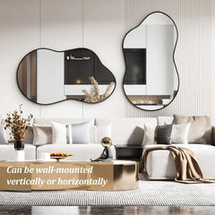 Asymmetrical Irregular Wall Mirror, Modern Decorative Accent Mirror for Living Room, Bedroom and Entryway