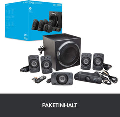 Logitech Z906 5.1 Sound System, Lautsprecher mit 1000 Watt Surround Sound, THX, Mehrere Audio-Eingänge, Fernbedienung, EU Stecker, PC/PS4/Xbox/Stereo-