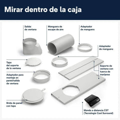 Pingüino PACEL112 Silent Aire Acondicionado Portátil Silencioso con Tecnología Eco Real Feel y Cool Surround, Función Deshumidificadora, 2.9 kW, 63 dB