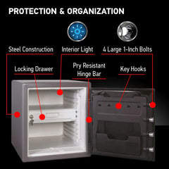 Digital Safe Box, Waterproof and Fireproof Alloy Steel Security Safe for Home and Office