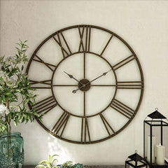 Modern Round Metal Wall Clock, Decorative Circular Hanging Clock for Living Room, Bedroom and Office