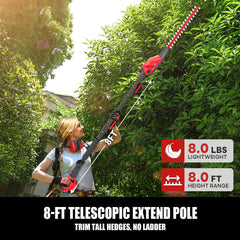 20V MAX Cordless Pole Hedge Trimmer, 2 x 2.0Ah Batteries and Charger Included