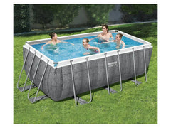 Power Steel Frame Pool Komplett-Set mit Filterpumpe, ca. L 412 x B 201 x L 122 cm