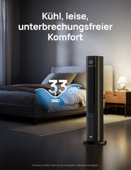 DREO Turmventilator mit Wasserkühlung, 110 cm Luftkühler mit Wasserkühlung Leise, 4-Geschwindigkeiten-4-Modi Verdunstungskühler, APP-Steuerung,