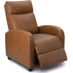 PU Leather Recliner Chair, Single Living Room Sofa Lounge Chair with Reclining Function