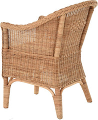 Rattan-Sessel Natur/Esszimmersessel Korb-Sessel/Rattanmöbel Rattansessel Rattanstuhl mit Armlehnen Lounge Flechtsessel (Natur)