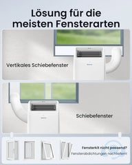 Newentor mobile Klimaanlage 14000 BTU, Klimaanlage mobil mit Abluftschlauch für Räume bis 50m2, kühlen/entfeuchten/ventilieren mit Fernbedienung