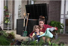 Keter Kissenbox XXL Ontario, graphit, 870l Fassungsvermögen, Außenmaße: 147 x 83 x 86 cm, Auflagenbox wasserdicht, für Outdoor geeignet