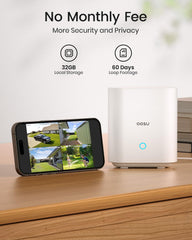Wireless Outdoor Security Camera System – 2K HD, 166° Wide Angle, 100% Wire-Free, No Monthly Fees