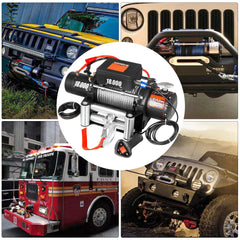 18,000 LBS Electric Winch, 12V Steel Cable Winch, Off-Road Towing Winch for ATV, UTV, Truck and Trailer