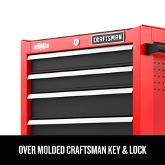 2000 Series 26-in W x 36.5-in H 5-Drawer Steel Rolling Tool Cabinet (Red)