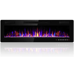 30-72 Inch Ultra-Thin Electric Fireplace, Linear Recessed Wall Mounted Fireplace with Remote Control