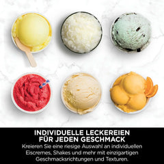 Ninja CREAMi Deluxe Eis-und Eisgetränkmaschine mit 2 Bechern, 10 Funktionen, macht Eiscreme, Gelato, Sorbet, Frozen Yoghurt, Milchshakes, Slushi &