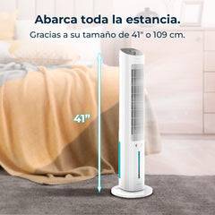Cecotec Climatizador Evaporativo EnergySilence 2000 SkyCool. 60W, Depósito de 3L, Compatible con Aceites esenciales, 3 Velocidades, Oscilación de 50o,
