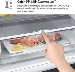LG GBP61DSXGC - Frigorífico Combi No Frost, Congelador, Compresor Smart Inverter, Color Inox Antihuellas, 186 cm, 341 l