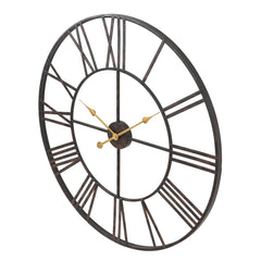 Modern Round Metal Wall Clock, Decorative Circular Hanging Clock for Living Room, Bedroom and Office