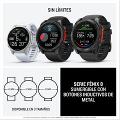 Garmin fēnix 8-51mm - Reloj de Alto Rendimiento GPS Multideporte con Pantalla táctil AMOLED, Linterna LED, Altavoz y micrófono Integrados, Mapas y