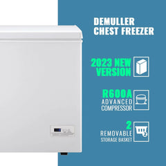 5.0 Cu. Ft. Chest Freezer with 2 Removable Stainless Steel Baskets, Electronic Control, 41°F to -15°F, Black