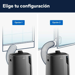 Pingüino PACEL112 Silent Aire Acondicionado Portátil Silencioso con Tecnología Eco Real Feel y Cool Surround, Función Deshumidificadora, 2.9 kW, 63 dB