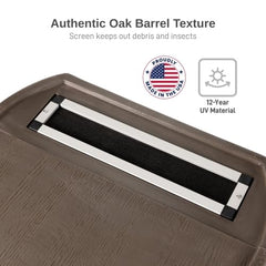 50 Gallon Rain Barrel with Brass Spigot, Large Outdoor Rainwater Collection and Storage Container for Garden