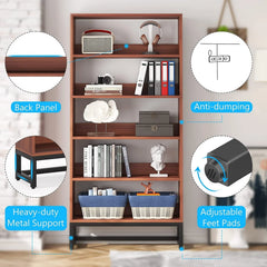 70.87 Inch Tall 5-Tier Bookcase, Large Bookshelf with 31.5 Inch Wide Storage