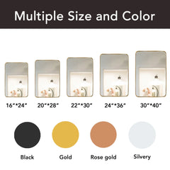 Wall Mirror Vanity Mirror, Bathroom Mirror with Rounded Corners, 1 Piece