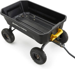 7-Cubic-Foot Poly Dump Garden Cart with No-Flat Tires, 1,200-Lb. Capacity, Black
