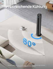 DREO Turmventilator mit Wasserkühlung, 110 cm Luftkühler mit Wasserkühlung Leise, 4-Geschwindigkeiten-4-Modi Verdunstungskühler, APP-Steuerung,