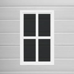 Wasabi - Caseta de Resina Jardín Unit 1.4 – Ventana Luz Natural - Suelo Incluido - Paneles 12mm de Espesor - Gris Blanco - Cobertizo PVC Almacenaje