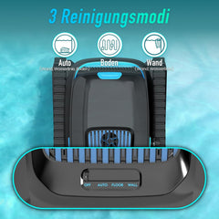(2026 Neu) PC10 Poolroboter, Poolsauger Akku Kabelloser, Poolroboter Boden und Wand, Wasserlinie, 18927 LPH, Intelligenten Navigation, Wandklettern,