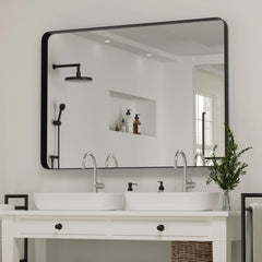 Wall Mirror Vanity Mirror, Bathroom Mirror with Rounded Corners, 1 Piece