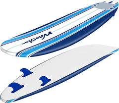 8ft Soft Top Foam Surfboard – EPS Core with 3 Stringers, Wax-Free Longboard, 200lb Capacity