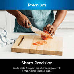 17-Piece Premium Knife Block Set with Built-In Sharpener, Stainless Steel/Black