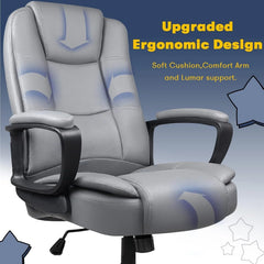 Big and Tall Executive Office Chair, High Back Ergonomic Leather Chair, 400 lb Capacity