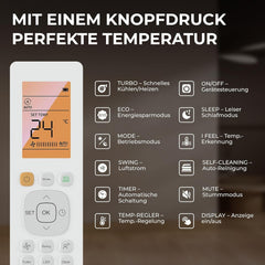 Kältebringer Multisplit Klimaanlage 2 Innengeräte - 18000 BTU - 5,3 kW - Inverter Klimagerät mit Heizfunktion, WiFi und App - sehr leise &